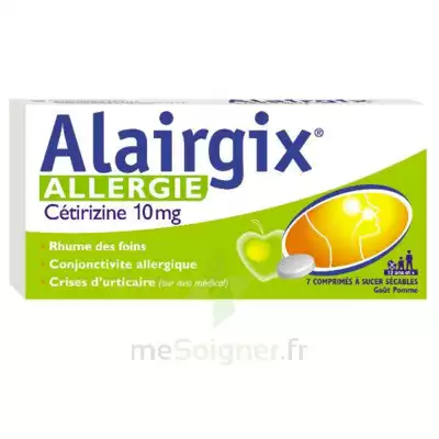 Alairgix Allergie Cetirizine 10 Mg Comprimés à Sucer Séc Plq/7 à Moirans